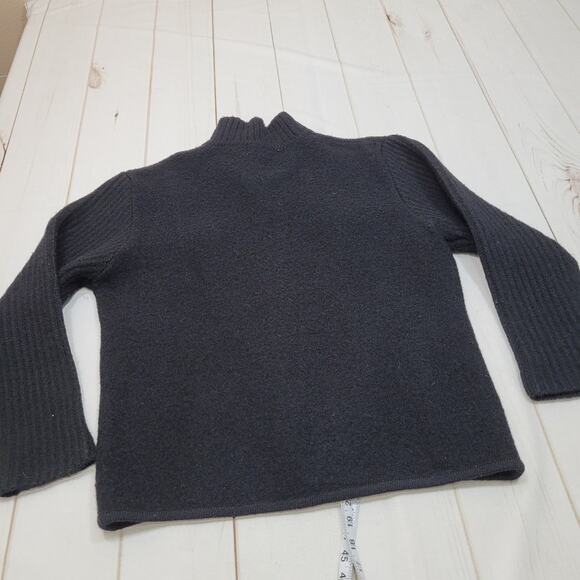 Vintage Tally-Ho thick knit black wool button front sweater cardigan jacket - Picture 6 of 7